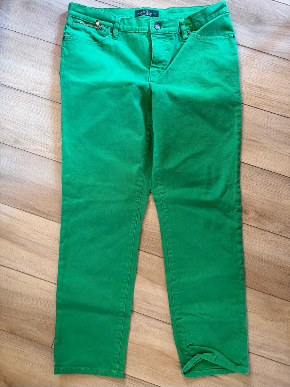Lauren Ralph Lauren Green Straight-Leg Jeans